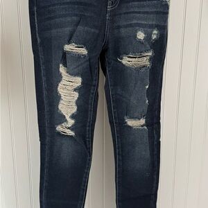 KanCan Blue Skinny Distressed Jeans